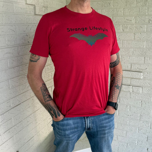 Strange Lifestyle™ Halogram Bat Logo Tee (Red)